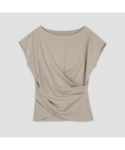 ATELIER NAIN(アトリエナイン)の「LOWER WAIST TUCK JERSEY TOP(T-7048)(Tシャツ/カットソー・レディース・ブラウン/アイボリー/ベージュ/グレー/ブラック・SMALL/MEDIUM)」の5枚目の写真
