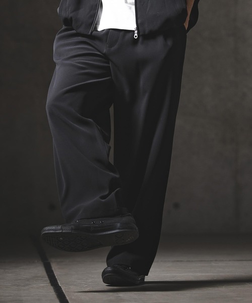 GLIMCLAP（グリムクラップ）の「mp14551-Relaxed Straight Trousers ワイドストレートパンツ(201-016-gls-cg)（その他パンツ・メンズ・ブラック/ベージュ/チャコール・L/M/S）」の4枚目の写真