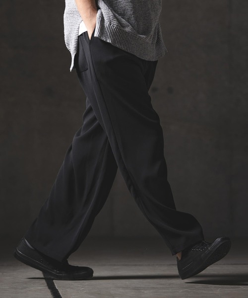 GLIMCLAP（グリムクラップ）の「mp14551-Relaxed Straight Trousers ワイドストレートパンツ(201-016-gls-cg)（その他パンツ・メンズ・ブラック/ベージュ/チャコール・L/M/S）」の5枚目の写真