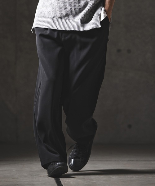 GLIMCLAP（グリムクラップ）の「mp14551-Relaxed Straight Trousers ワイドストレートパンツ(201-016-gls-cg)（その他パンツ・メンズ・ブラック/ベージュ/チャコール・L/M/S）」の6枚目の写真