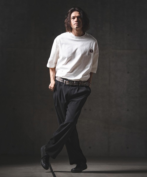 GLIMCLAP（グリムクラップ）の「mp14551-Relaxed Straight Trousers ワイドストレートパンツ(201-016-gls-cg)（その他パンツ・メンズ・ブラック/ベージュ/チャコール・L/M/S）」の7枚目の写真