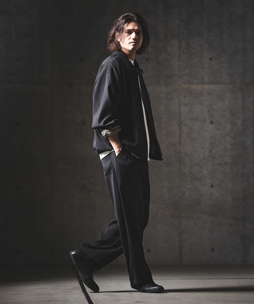 GLIMCLAP（グリムクラップ）の「mp14551-Relaxed Straight Trousers ワイドストレートパンツ(201-016-gls-cg)（その他パンツ・メンズ・ブラック/ベージュ/チャコール・L/M/S）」の8枚目の写真