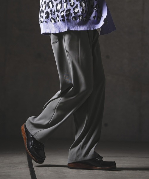 GLIMCLAP（グリムクラップ）の「mp14551-Relaxed Straight Trousers ワイドストレートパンツ(201-016-gls-cg)（その他パンツ・メンズ・ブラック/ベージュ/チャコール・L/M/S）」の12枚目の写真