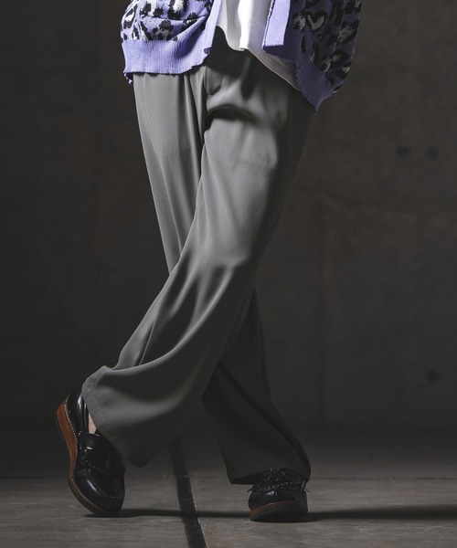 GLIMCLAP（グリムクラップ）の「mp14551-Relaxed Straight Trousers ワイドストレートパンツ(201-016-gls-cg)（その他パンツ・メンズ・ブラック/ベージュ/チャコール・L/M/S）」の13枚目の写真