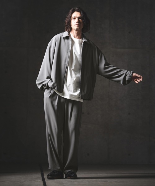 GLIMCLAP（グリムクラップ）の「mp14551-Relaxed Straight Trousers ワイドストレートパンツ(201-016-gls-cg)（その他パンツ・メンズ・ブラック/ベージュ/チャコール・L/M/S）」の16枚目の写真