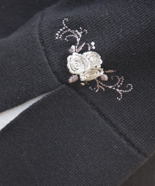 axes femme(アクシーズファム)の「ローズ刺繍フレア袖配色ニット(ニット/セーター・レディース・ホワイト/グリーン/ブラック・FREE)」の10枚目の写真
