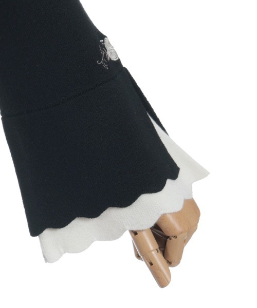 axes femme(アクシーズファム)の「ローズ刺繍フレア袖配色ニット(ニット/セーター・レディース・ホワイト/グリーン/ブラック・FREE)」の18枚目の写真