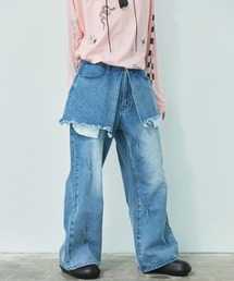 MIRROR STOKE（ミラーストーク）の「【ZOZO限定】LAYERED TUCK DENIM PANTS/レイヤードタックデニムパンツ（デニムパンツ）」