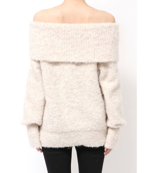 EMODA（エモダ）の「TUCK OFF SHOULDER KNIT（ニット/セーター・レディース・アイボリー/ブラック/グレー・FREE）」の7枚目の写真