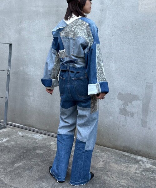 etsinta（エシンタ）の「【etsinta/エシンタ】デニム切り替えショートジャケット（ブルゾン・レディース・オフホワイト/インディゴブルー・ONE SIZE）」の15枚目の写真