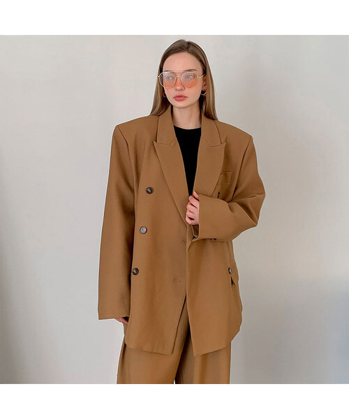 VASCARA(バスカラ)の「Classic Over Half Double Jacket (2colors)(テーラードジャケット・レディース・キャメル/チャコール・FREE)」の2枚目の写真