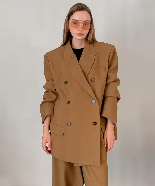 VASCARA(バスカラ)の「Classic Over Half Double Jacket (2colors)(テーラードジャケット・レディース・キャメル/チャコール・FREE)」の3枚目の写真
