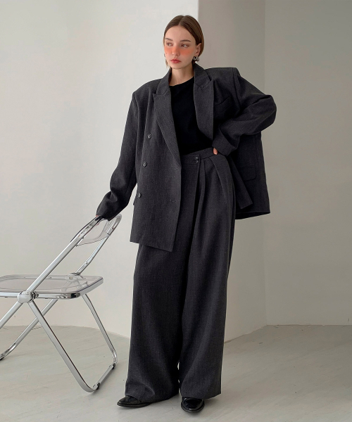 VASCARA(バスカラ)の「Classic Over Half Double Jacket (2colors)(テーラードジャケット・レディース・キャメル/チャコール・FREE)」の4枚目の写真