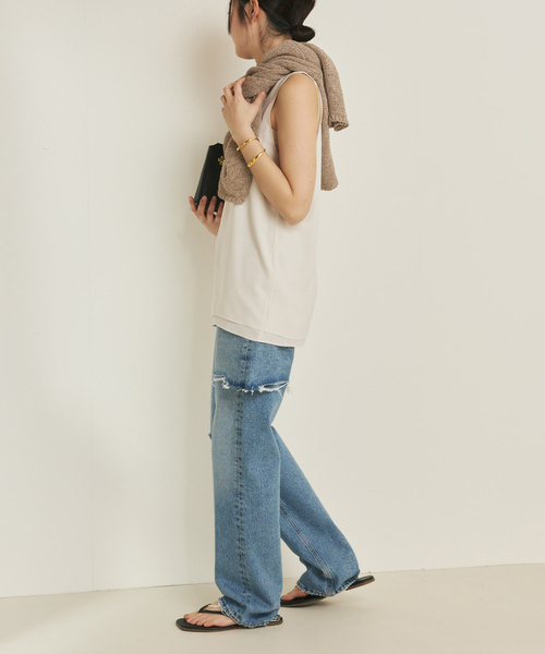 plage(プラージュ)の「レイヤーノースリブラウス(タンクトップ・レディース・ブラック/ホワイト・FREE)」の5枚目の写真