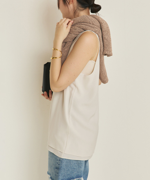 plage(プラージュ)の「レイヤーノースリブラウス(タンクトップ・レディース・ブラック/ホワイト・FREE)」の9枚目の写真