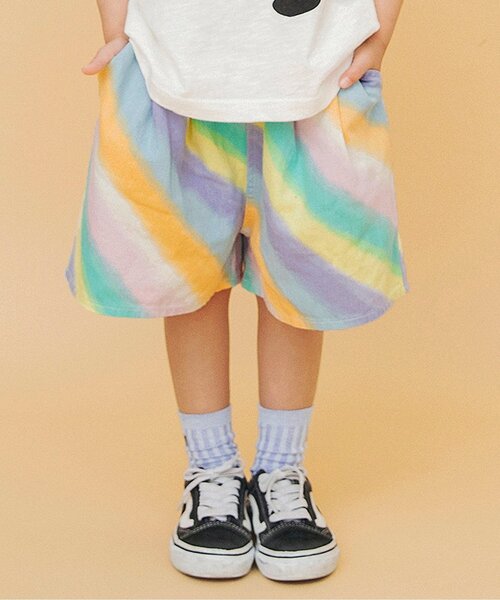 BREEZE（ブリーズ）の「Im Jelly 総柄加工ハーフパンツ_ジュニア対応（その他パンツ・キッズ・レインボー/ライム/オレンジ/アイボリー・110/100/90/80/140/130/120）」の4枚目の写真
