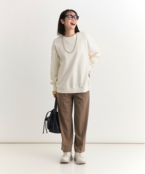 Right-on（ライトオン）の「【HONEYSUCKLE ROSE】ポンチワイドパンツ (美脚効果 / ストレッチ感 / デイリーユース)（その他パンツ・レディース・ブラック/ネイビー/ブラウン・S/M/L/XL）」の22枚目の写真