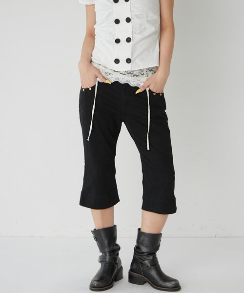 WHO'S WHO gallery（フーズフーギャラリー）の「ストレッチスタッズカプリパンツ（その他パンツ・レディース・ブラウン/ブラック/チャコールグレー・FREE）」の4枚目の写真