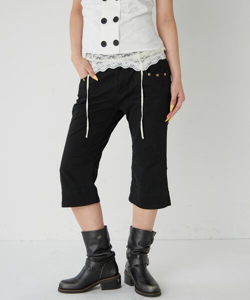 WHO'S WHO gallery（フーズフーギャラリー）の「ストレッチスタッズカプリパンツ（その他パンツ・レディース・ブラウン/ブラック/チャコールグレー・FREE）」の5枚目の写真