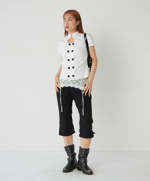 WHO'S WHO gallery（フーズフーギャラリー）の「ストレッチスタッズカプリパンツ（その他パンツ・レディース・ブラウン/ブラック/チャコールグレー・FREE）」の8枚目の写真