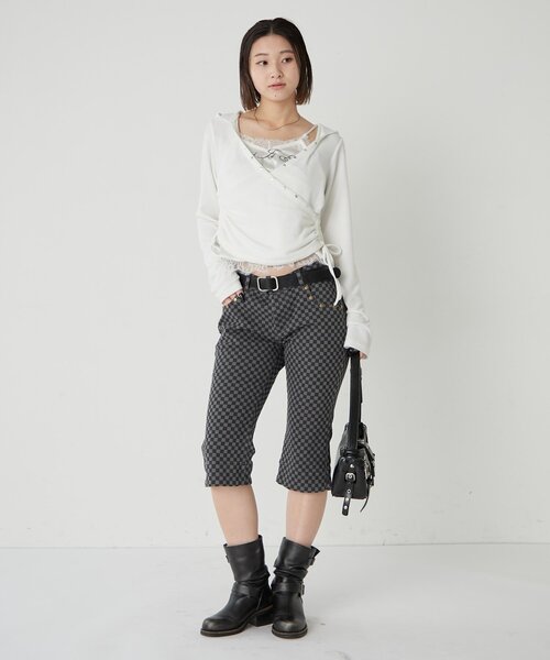 WHO'S WHO gallery（フーズフーギャラリー）の「ストレッチスタッズカプリパンツ（その他パンツ・レディース・ブラウン/ブラック/チャコールグレー・FREE）」の14枚目の写真