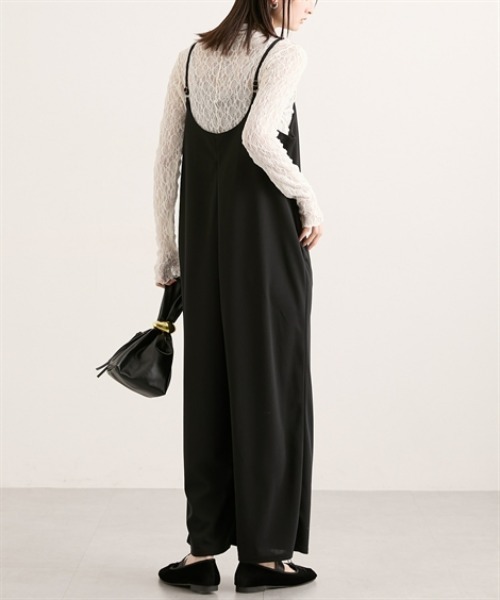 nissen（ニッセン）の「カットジョーゼットサロペット（サロペット/オーバーオール・レディース・ベージュ/ドット/ブラック・L/M）」の10枚目の写真