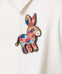Jocomomola（ホコモモラ）の「ロバ インド刺繍ブローチ（ブローチ/コサージュ）」