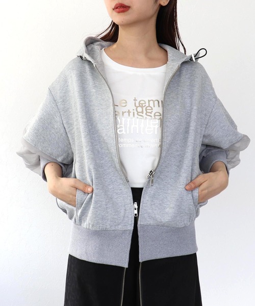 Cepica（セピカ）の「MARECHAL TERRE / マルシャルテル】コンビネーションフーディー（パーカー・レディース・ネイビー/グレー・FREE）」の2枚目の写真