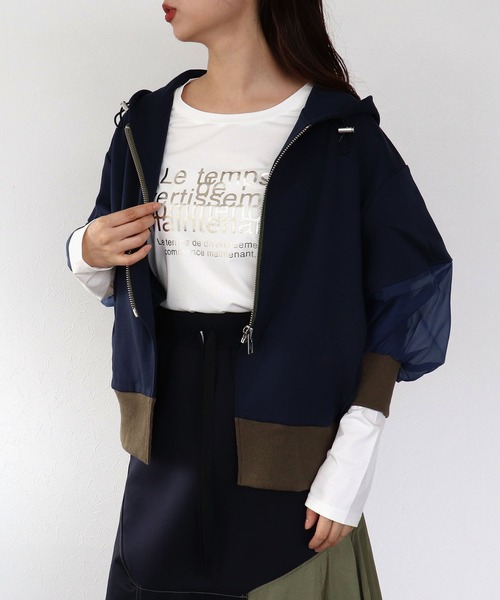 Cepica（セピカ）の「MARECHAL TERRE / マルシャルテル】コンビネーションフーディー（パーカー・レディース・ネイビー/グレー・FREE）」の10枚目の写真