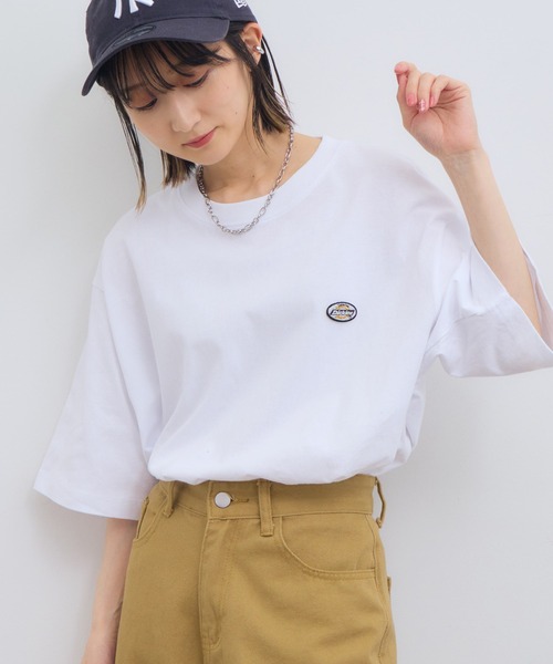 Dickies（ディッキーズ）の「【GENUINE DICKIES/ジェニュインディッキーズ】ワンポイント ミニ 刺繍 ワッペン クルーネック 半袖 Tシャツ（Tシャツ/カットソー・メンズ・ダークグリーン/ホワイト/ブラウン/ブラック・M/L/XL）」の7枚目の写真