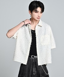 ADRER(�A�h���[)��Cropped Regular Collar Short Sleeve Shirt / �N���b�v�h ���M�����[�J���[ �V���[�g�X���[�u�V���c(�V���c/�u���E�X)