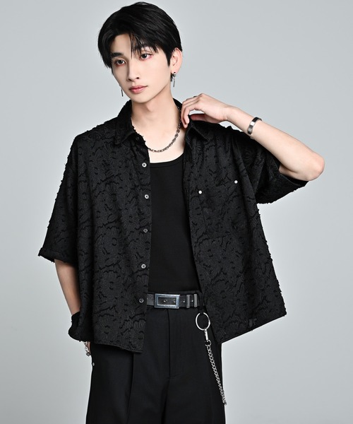Cropped Regular Collar Short Sleeve Shirt / クロップド レギュラー