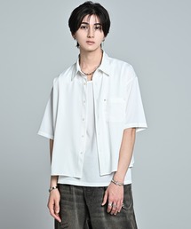 ADRER(�A�h���[)��Cropped Regular Collar Short Sleeve Shirt / �N���b�v�h ���M�����[�J���[ �V���[�g�X���[�u�V���c(�V���c/�u���E�X)