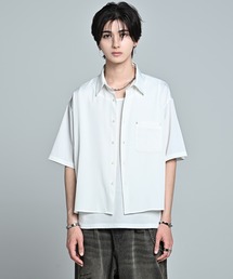 ADRER（アドラー）の「Cropped Regular Collar Short Sleeve Shirt / クロップド レギュラーカラー ショートスリーブシャツ（シャツ/ブラウス）」
