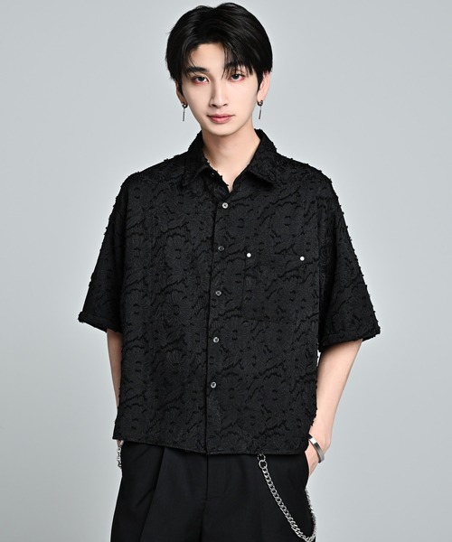 Cropped Regular Collar Short Sleeve Shirt / クロップド レギュラー