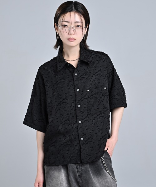 Cropped Regular Collar Short Sleeve Shirt / クロップド レギュラー