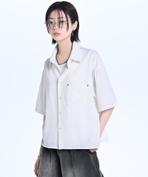 ADRER（アドラー）の「Cropped Regular Collar Short Sleeve Shirt / クロップド レギュラーカラー ショートスリーブシャツ（シャツ/ブラウス）」