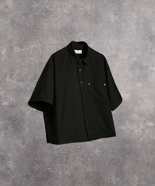 Cropped Regular Collar Short Sleeve Shirt / クロップド レギュラー
