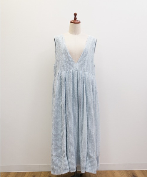 CLETTE（クレット）の「CLETTEオリジナルシアーストライプVネックワンピース（ワンピース・レディース・ブルー/ブラック/アイボリー・4L/3L/LL）」の14枚目の写真
