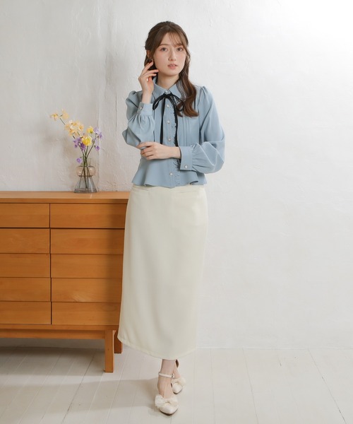 TRUDEA(トルディア)の「ブッチャーナロータイトスカート(スカート・レディース・ブラック/サックスブルー/ベージュ/ネイビー/イエロー・SMALL/MEDIUM)」の2枚目の写真