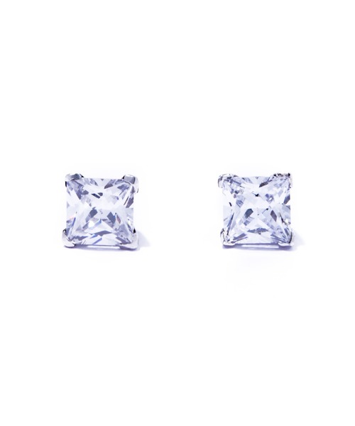 les bonbon(ルボンボン)の「【les bonbon】princess square pierce L/プリンセス スクエア ピアス Lサイズ(ピアス(両耳用)・レディース・シルバー・LARGE)」の3枚目の写真