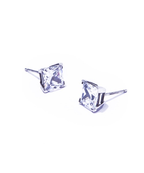 les bonbon(ルボンボン)の「【les bonbon】princess square pierce L/プリンセス スクエア ピアス Lサイズ(ピアス(両耳用)・レディース・シルバー・LARGE)」の4枚目の写真