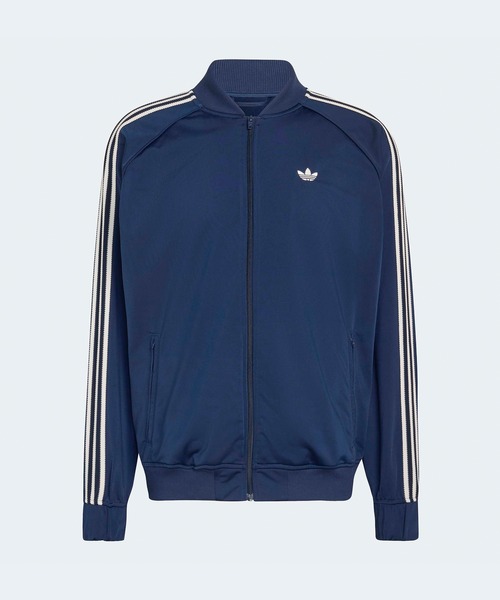 adidas(アディダス)の「adidas/アディダス BRIT SST ルーズフィット スリーストライプス トレフォイルロゴ トラックジャケット 2026年 夏 夏服(ジャージ・メンズ・ブラウン/ブルー・S/M/L/XL)」の8枚目の写真