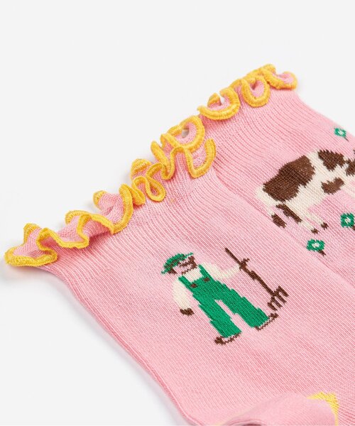 BOBO CHOSES(ボボショーズ)の「Farm Adventure ソックス【キッズ】(ソックス/靴下・キッズ・ピンク・20/18/16)」の2枚目の写真