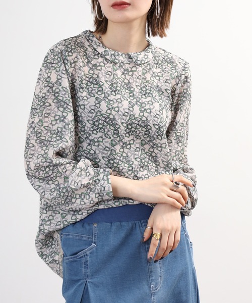 BRODIAEA(ブローディア)の「BRODIAEA チェーンプリント長袖ブラウス(シャツ/ブラウス・レディース・アイボリー/ブラック・40)」の19枚目の写真