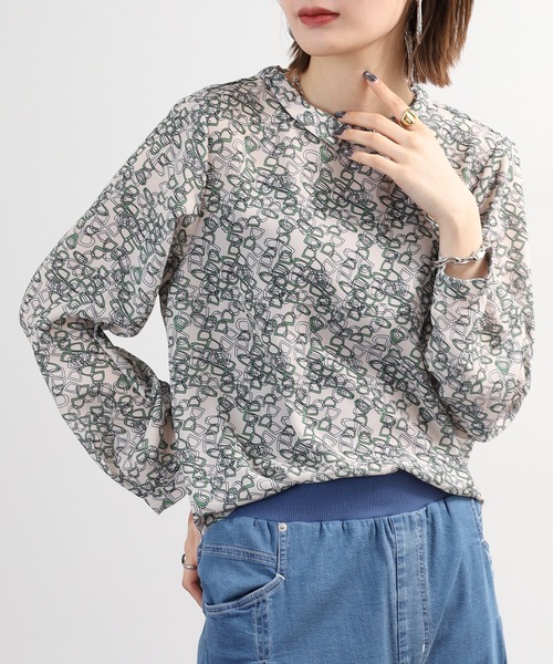 BRODIAEA(ブローディア)の「BRODIAEA チェーンプリント長袖ブラウス(シャツ/ブラウス・レディース・アイボリー/ブラック・40)」の17枚目の写真