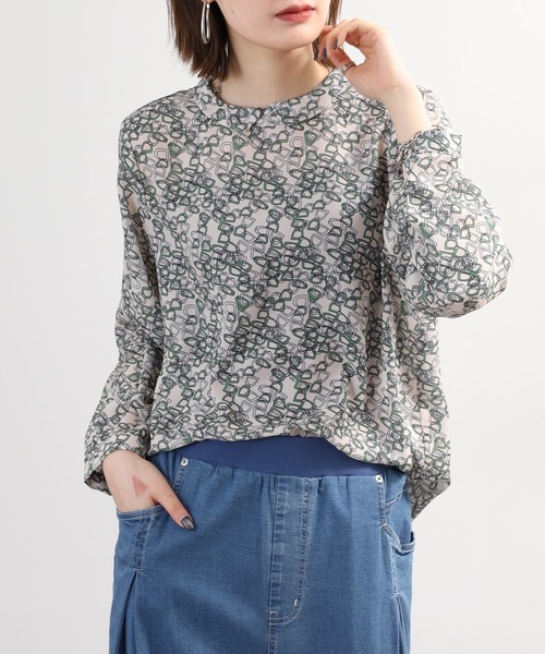 BRODIAEA(ブローディア)の「BRODIAEA チェーンプリント長袖ブラウス(シャツ/ブラウス・レディース・アイボリー/ブラック・40)」の16枚目の写真