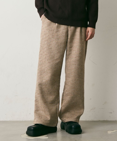 Shoowtime(ショウタイム)の「Wool-Liike Check Wide Pants / ウールライクチェックワイドパンツ(その他パンツ・メンズ・ベージュ/ブラウン・X-LARGE/LARGE/MEDIUM)」の22枚目の写真
