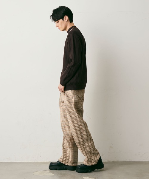 Shoowtime(ショウタイム)の「Wool-Liike Check Wide Pants / ウールライクチェックワイドパンツ(その他パンツ・メンズ・ベージュ/ブラウン・X-LARGE/LARGE/MEDIUM)」の3枚目の写真