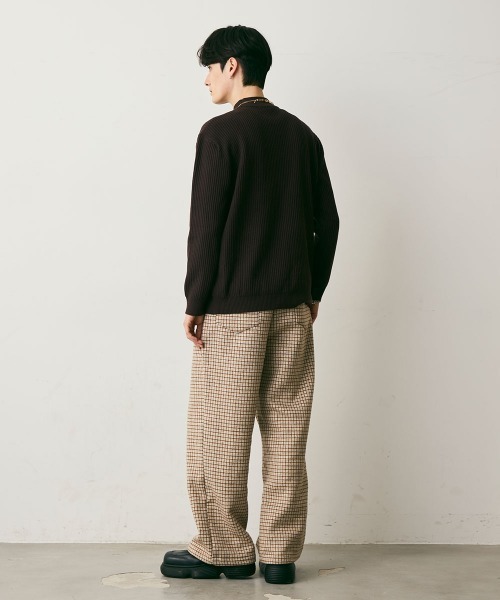 Shoowtime(ショウタイム)の「Wool-Liike Check Wide Pants / ウールライクチェックワイドパンツ(その他パンツ・メンズ・ベージュ/ブラウン・X-LARGE/LARGE/MEDIUM)」の5枚目の写真
